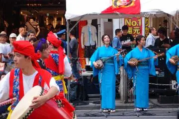 Eisa drummers performing in Shinjuku